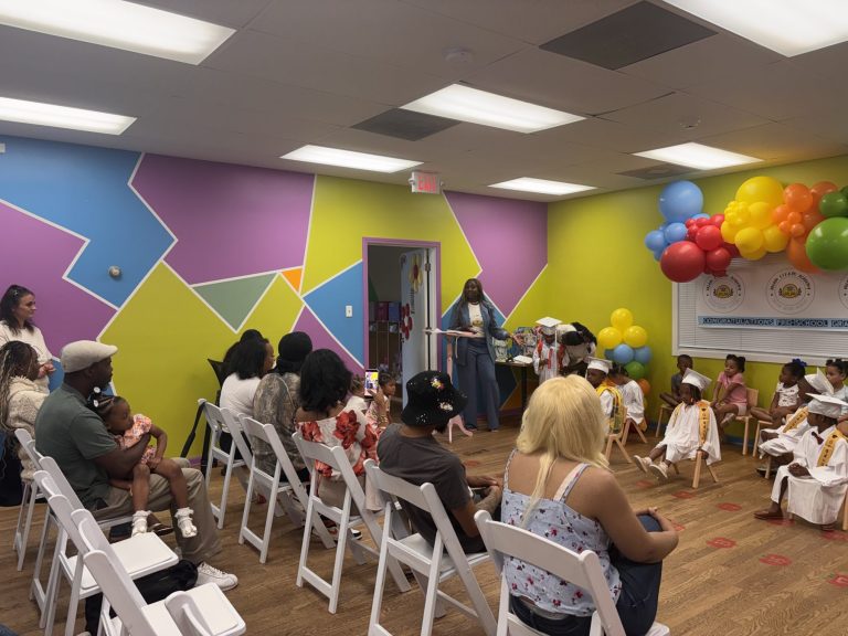 Families at the pre-school graduation ceremony