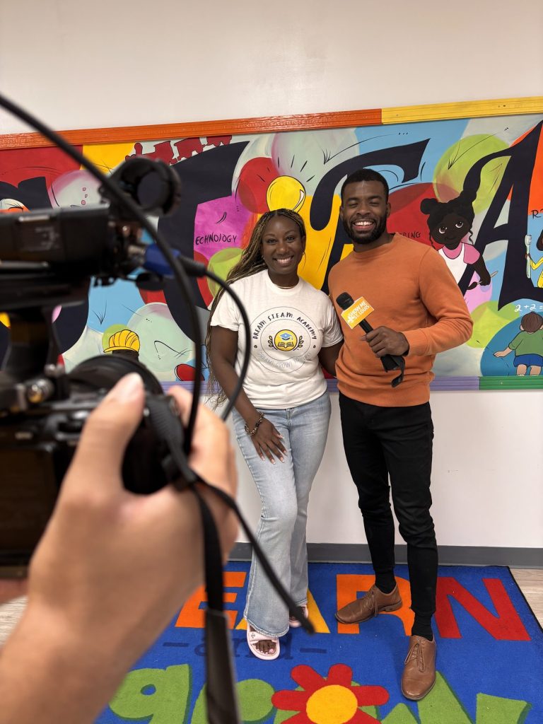 Dream STEAM Academy featured on Show Me St. Louis, filmed in front of the STEAM mural